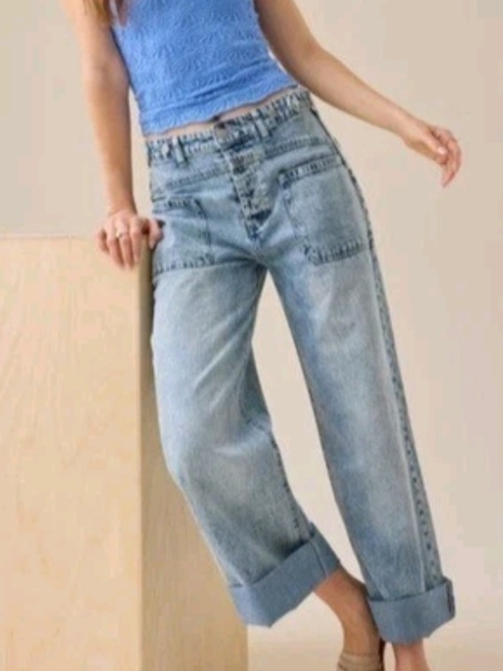 Altar'd State Light Blue Wide-Leg Women’s Jeans Size 24